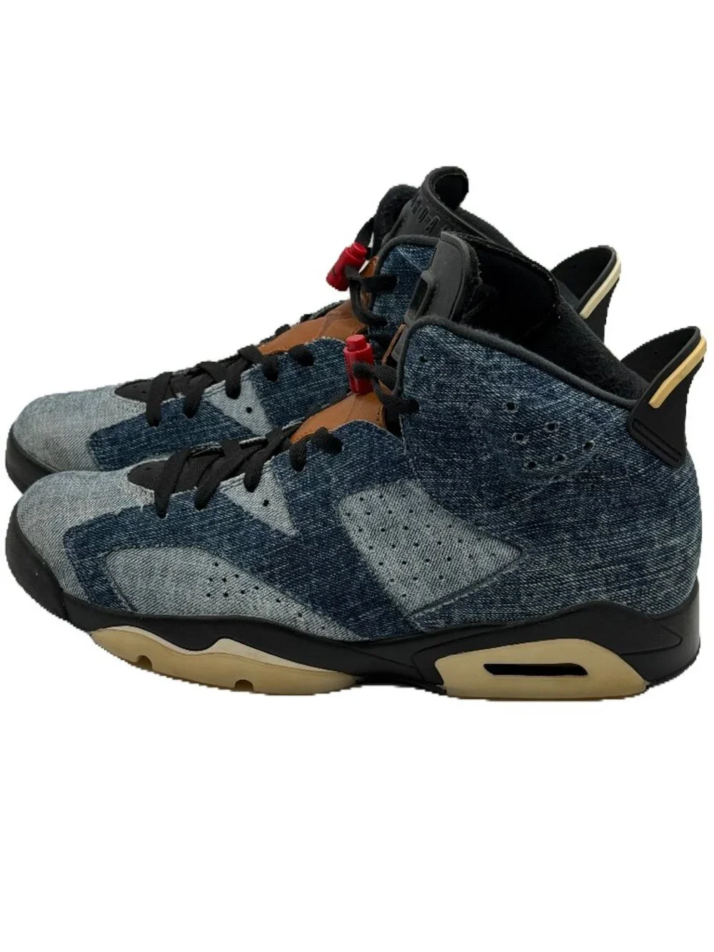 Jordan 6 Retro Washed Denim Sneakers Blue Black Size 12